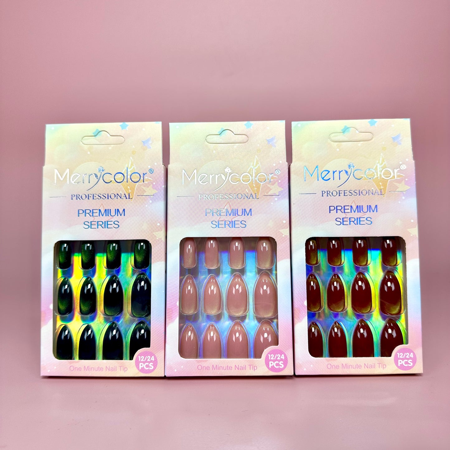 UÑAS POSTIZAS 12pcs OJO DE GATO REF:DS-16