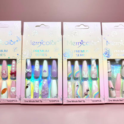 UÑAS POSTIZAS 12pcs REF:DS-22