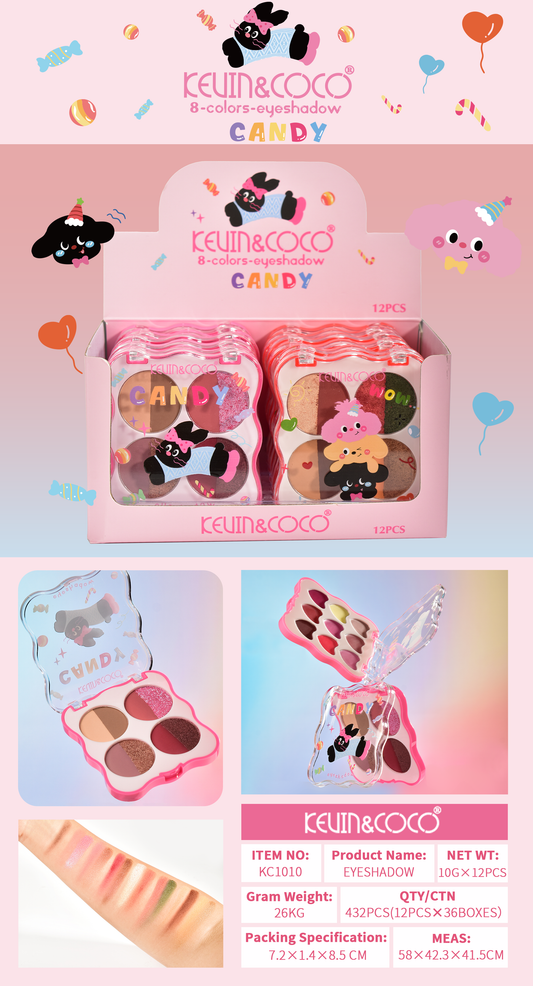 Paleta de Sombras 4 Colores con Brillos – Kevin&Coco REF:KC1010