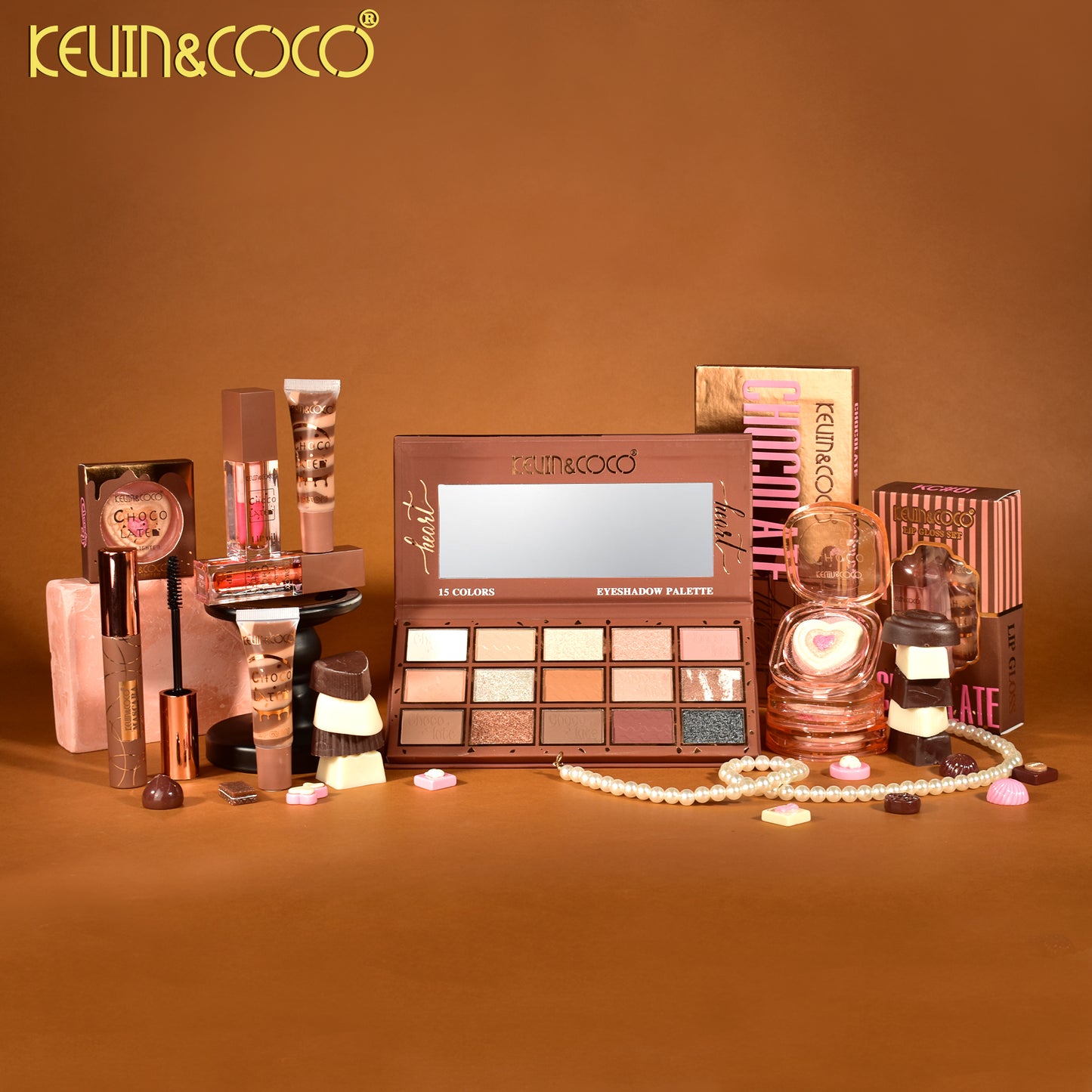 Paleta de Sombras 18 Tonos Chocolate – Kevin&Coco REF:KC1015