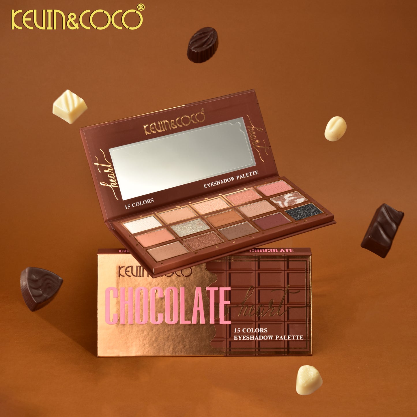 Paleta de Sombras 18 Tonos Chocolate – Kevin&Coco REF:KC1015