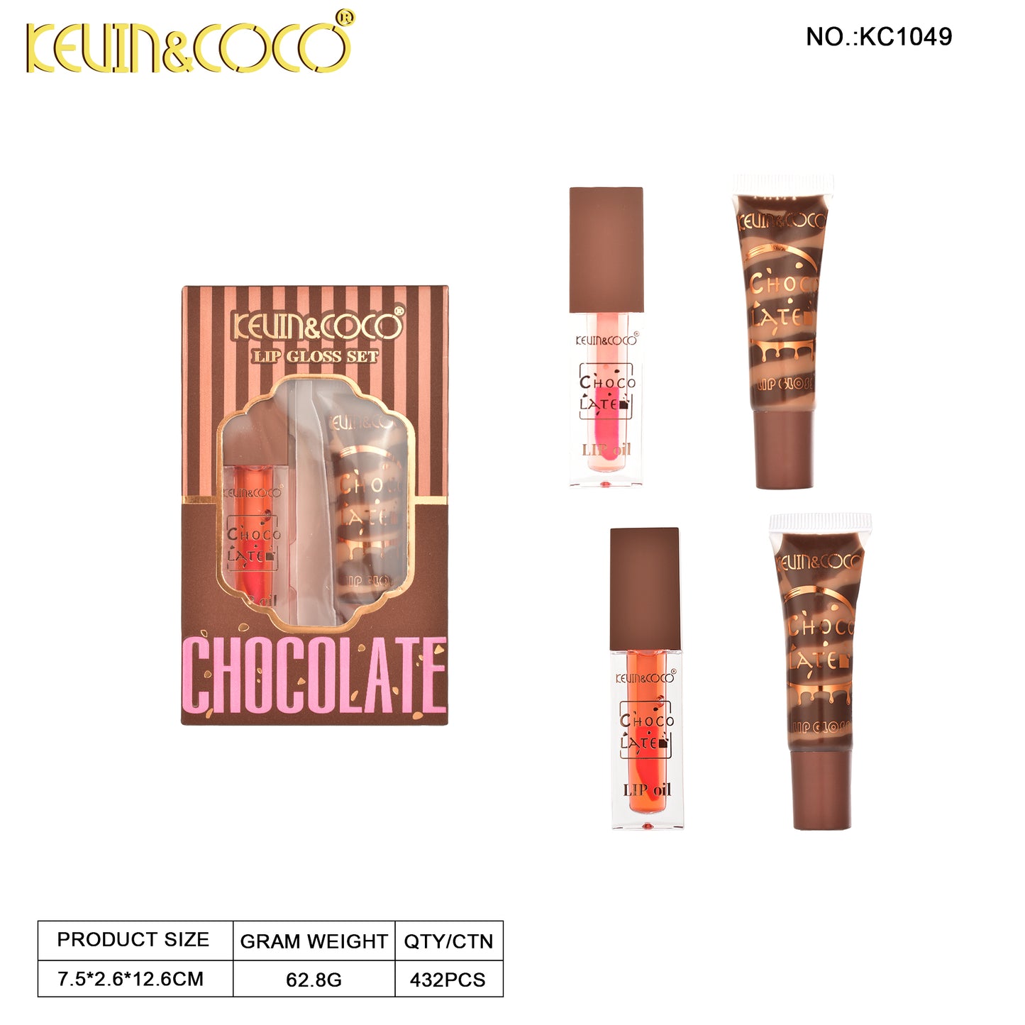 Kit Labial Liquido Chocolate KEVIN&COCO REF:KC1049