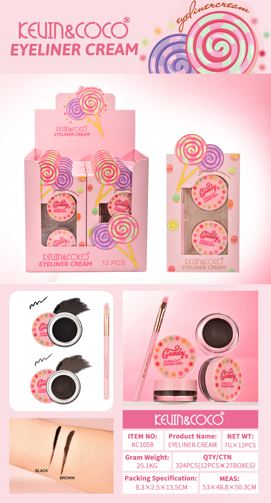 Delineador en Gel con Brocha Candy – Kevin & Coco REF:KC1058