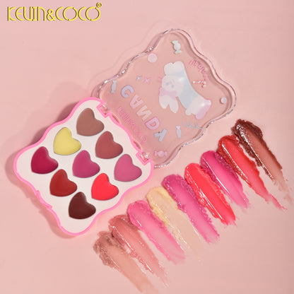 Paleta de Lip Gloss Corazones 9 Colores – Kevin&Coco REF:KC1061