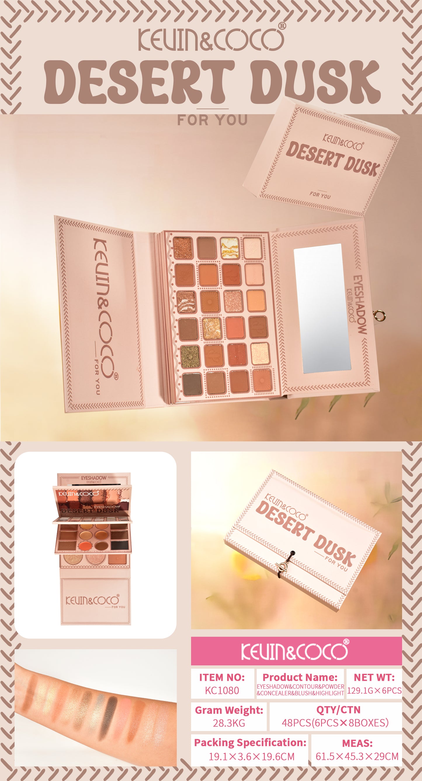 Kit de Maquillaje Desert Dusk Multifunción – Kevin&Coco REF:KC1080