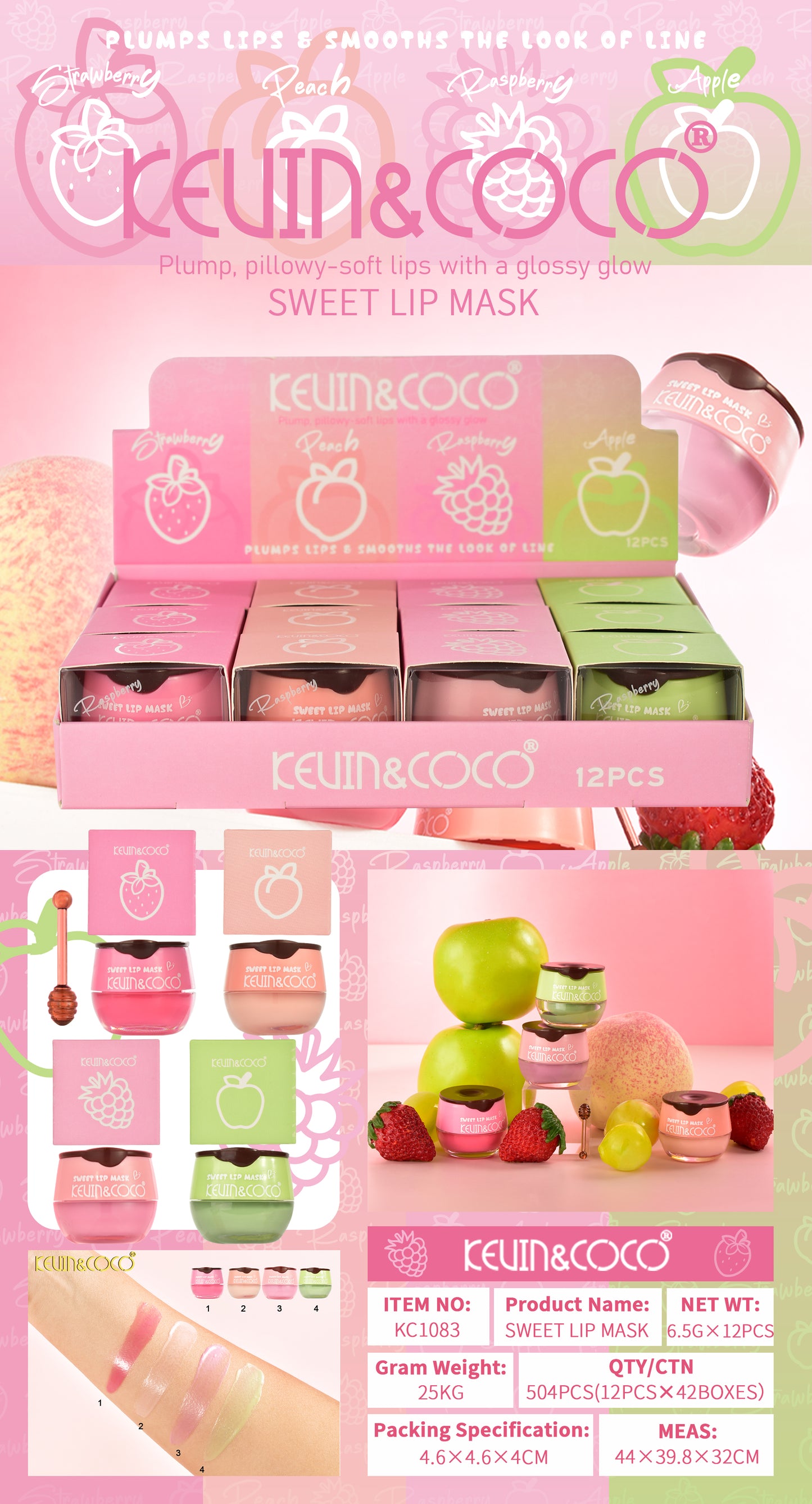 Mascarilla Labial Hidratante Frutal – Kevin&Coco REF:KC1083