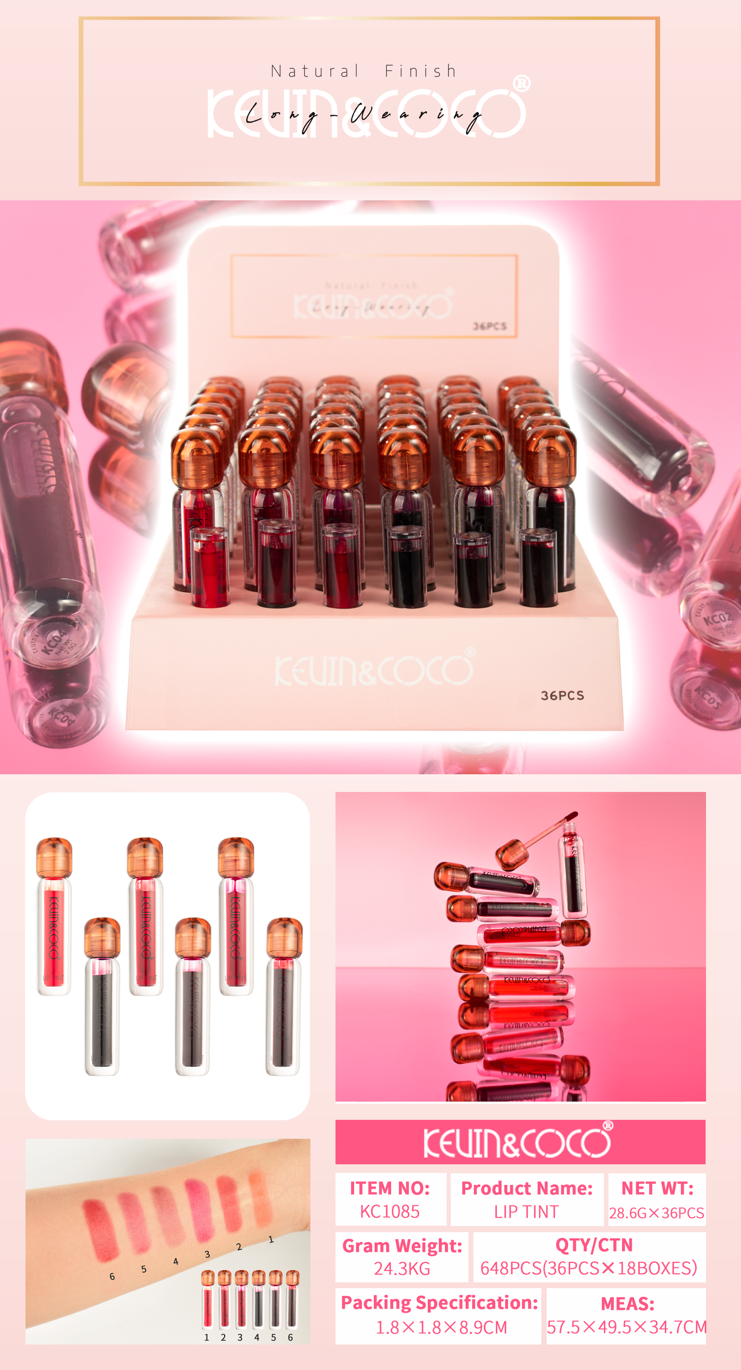 Tinta Labial Larga Duración – Kevin&Coco REF:KC1085