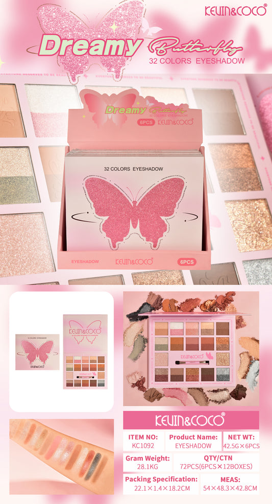 Paleta de Sombras 32 Tonos Mariposa – Kevin&Coco REF:KC1092