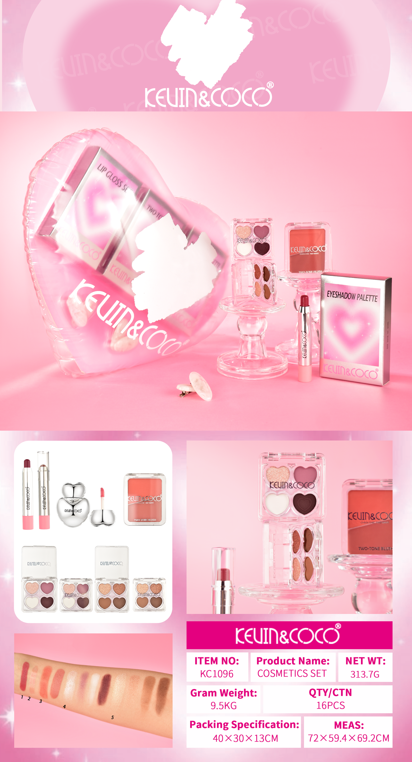 Kit de Belleza Corazón Love KEVIN&COCO REF:KC1096