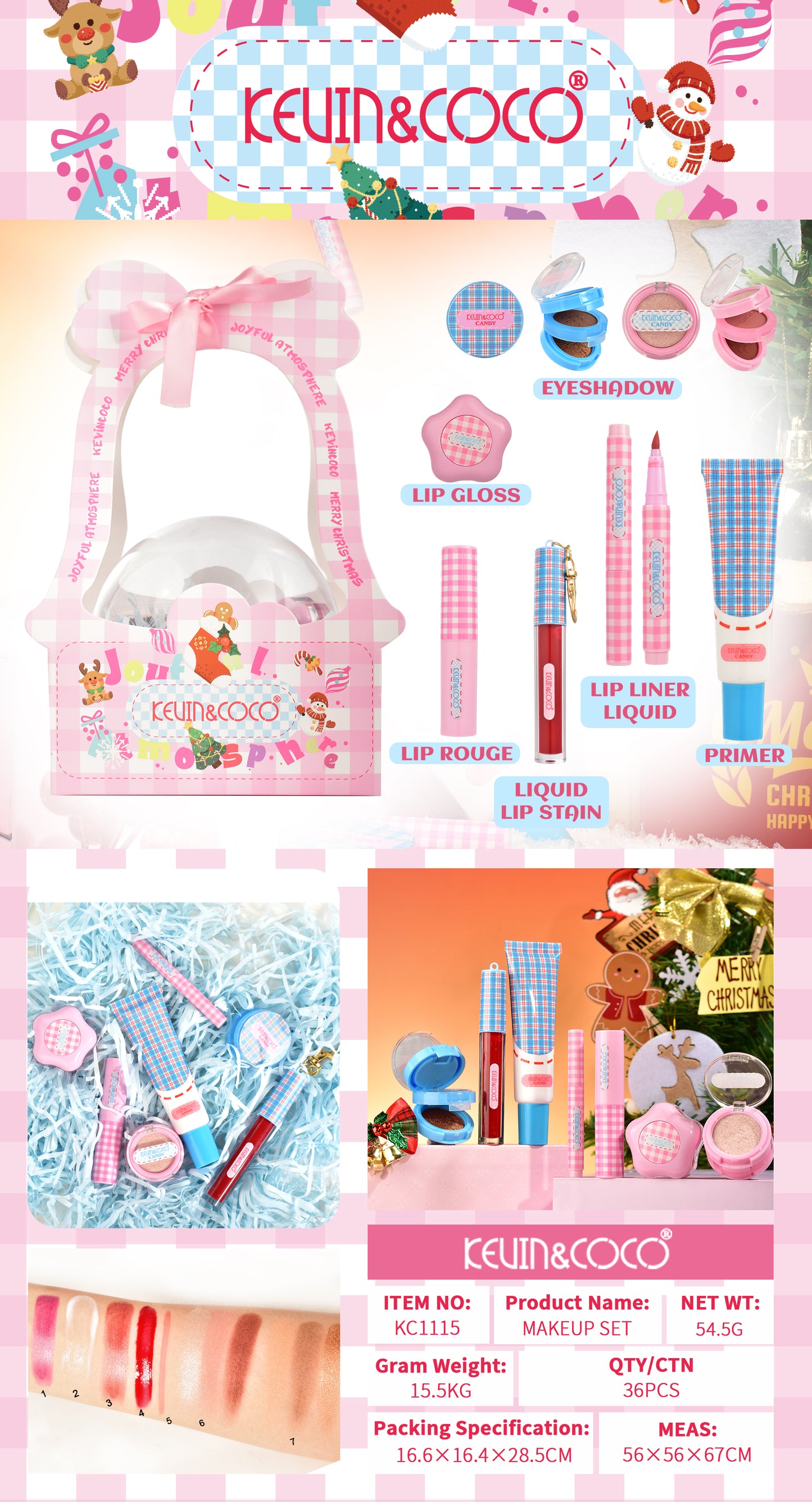 Kit Regalo de maquillaje Navidad KEVIN&COCO REF:KC1115