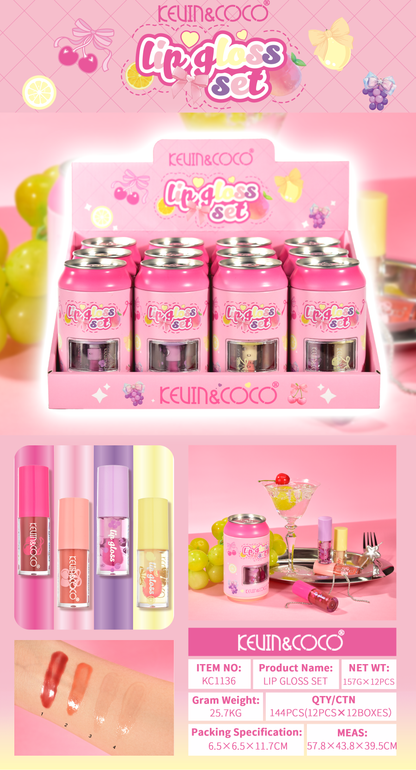 Set de brillos labiales kevin&coco REF:KC1136