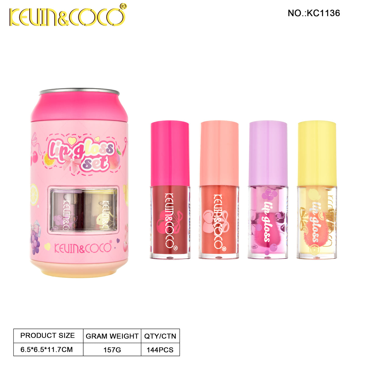 Set de brillos labiales kevin&coco REF:KC1136