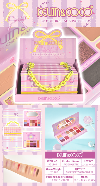 Kit de Maquillaje con Sombras y Espejo – Kevin&Coco REF:KC1146