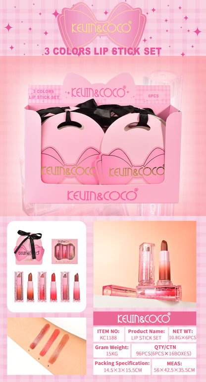 Set Labial en Barra 3 Piezas – Kevin&Coco REF:KC1188