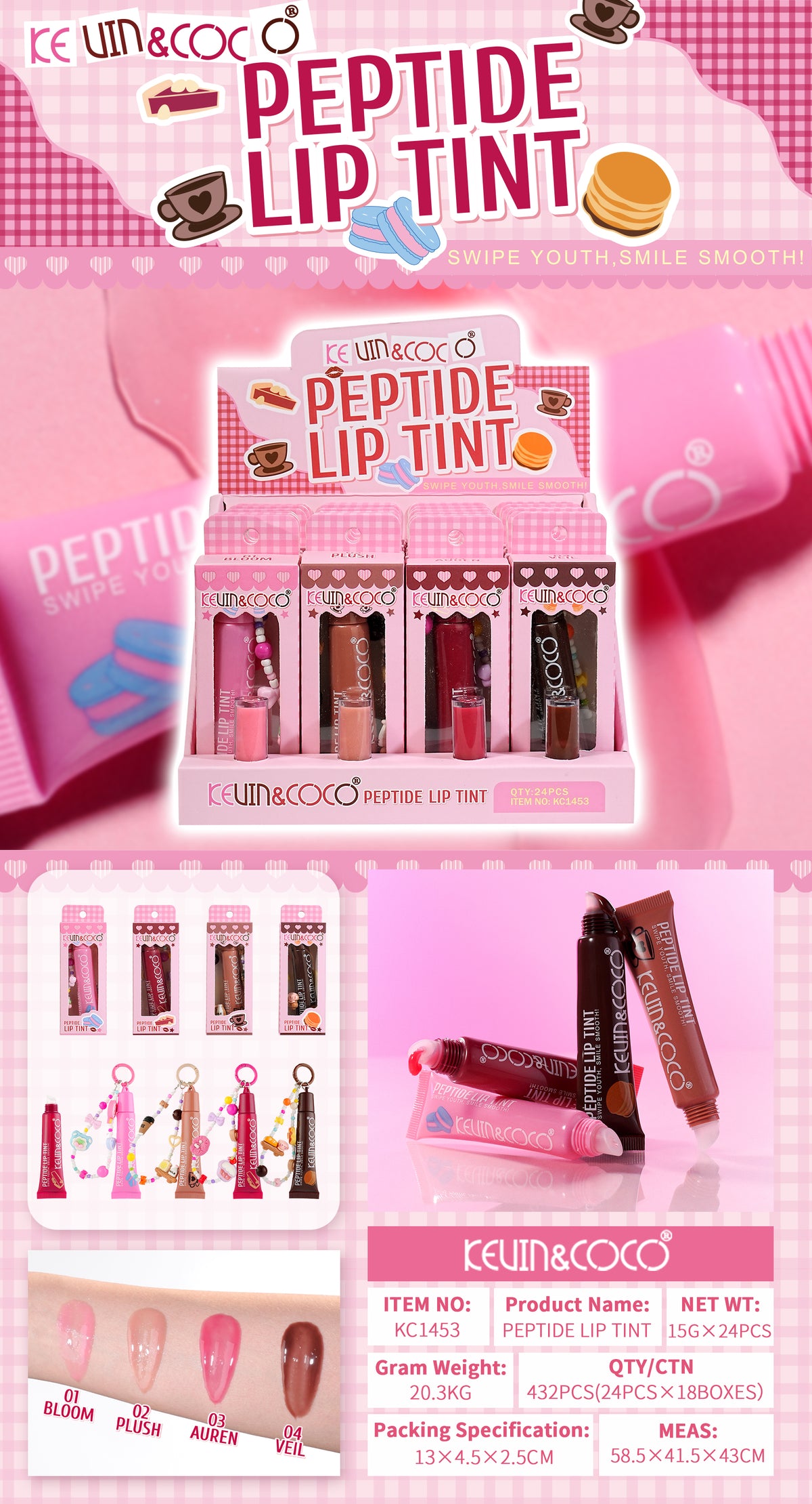 Brillo labial con llavero kevin&coco REF:KC1453