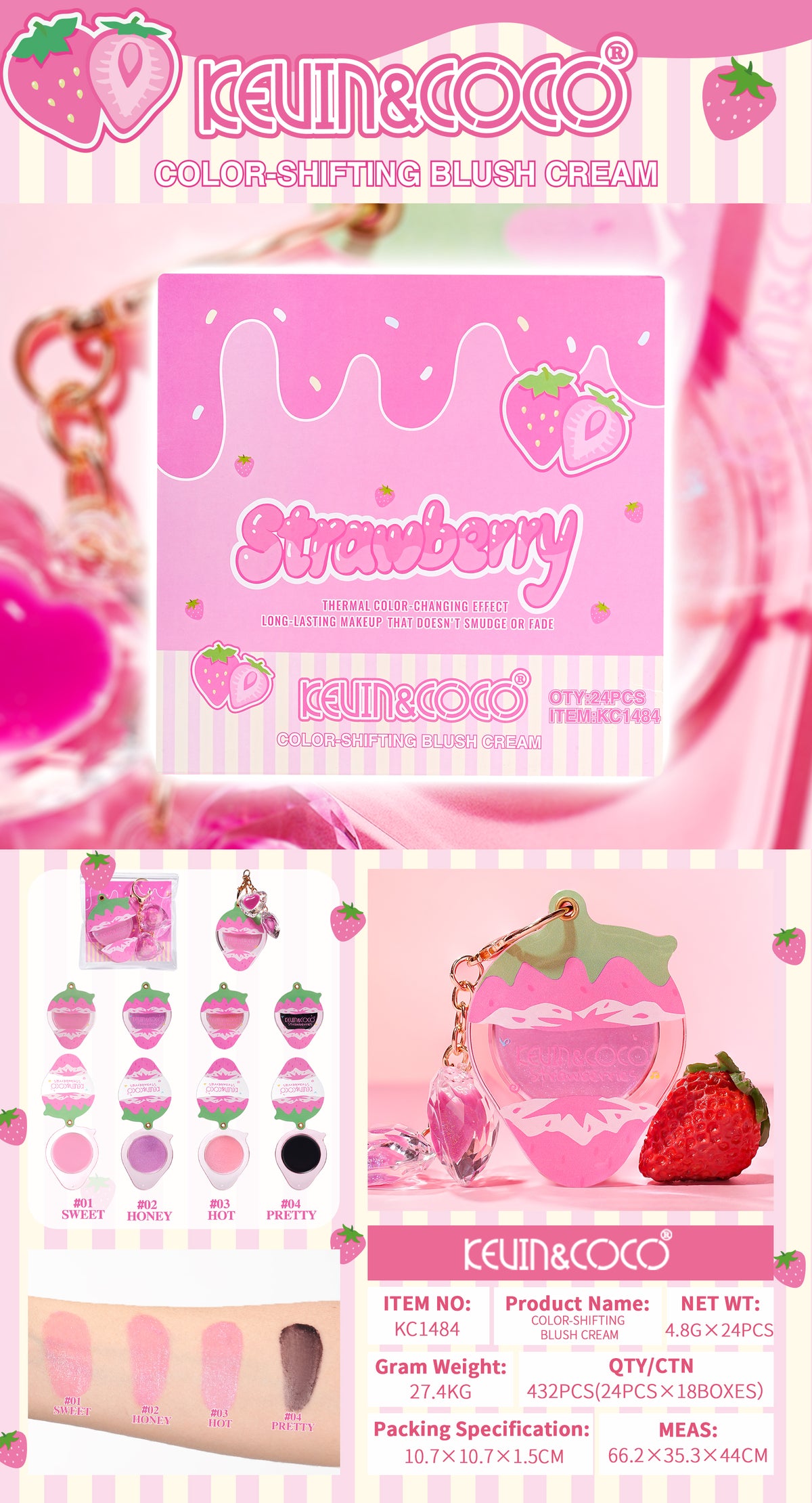 Rubor en crema Strawberry kevin&coco REF:KC1484