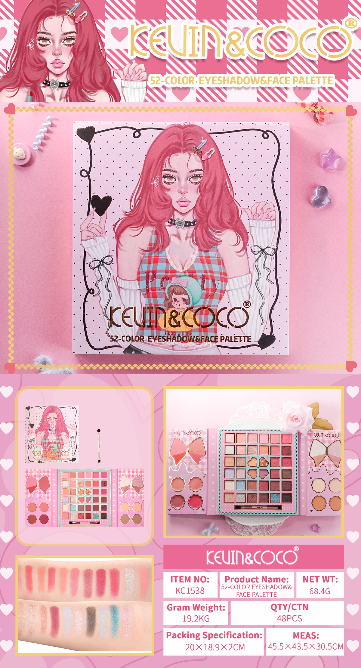 Paleta de maquillaje kevin&coco REF:KC1538
