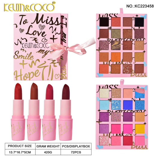 Set de Maquillaje Completo To Miss Love Sombra + Labial barrar – Kevin&Coco REF:KC223458