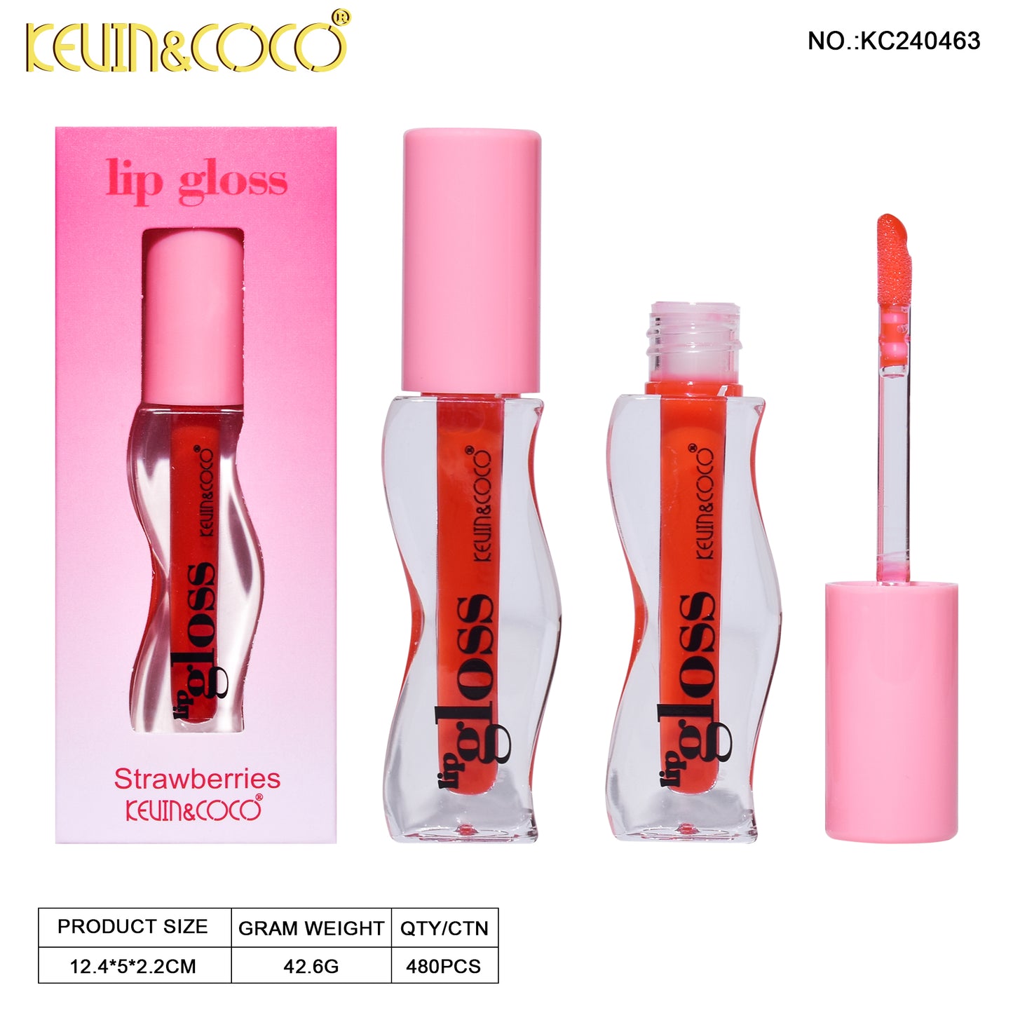 LABIAL LIQUIDO GLOSS FRESA KEVIN&COCO REF:KC240463