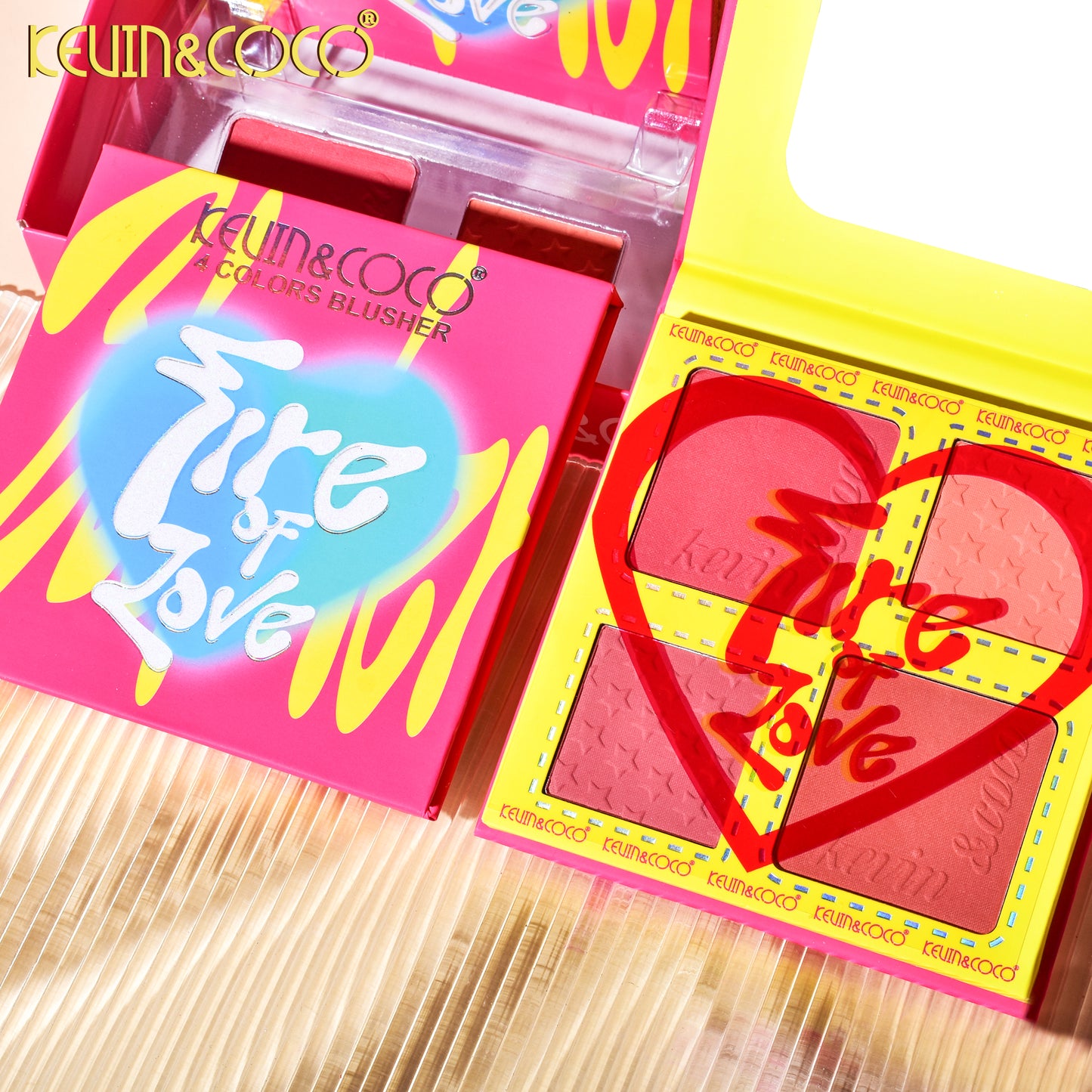 Paleta de Rubores 4 Tonos Fire of Love KEVIN&COCO REF:KC244553