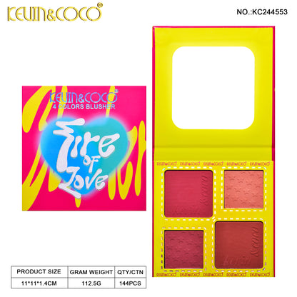 Paleta de Rubores 4 Tonos Fire of Love KEVIN&COCO REF:KC244553