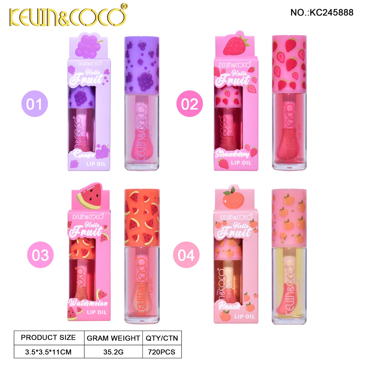 BRILLO LABIAL LIQUIDO FRUTAS KEVIN&COCO REF:KC245888