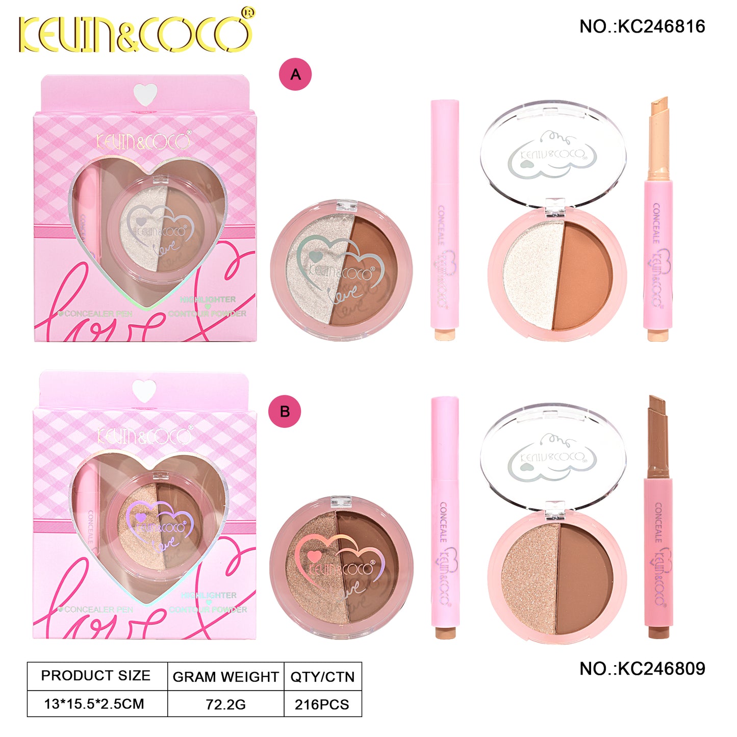 KIT ILUMINADOR Y CONTORNO KEVIN&COCO REF:KC246809&KC246816