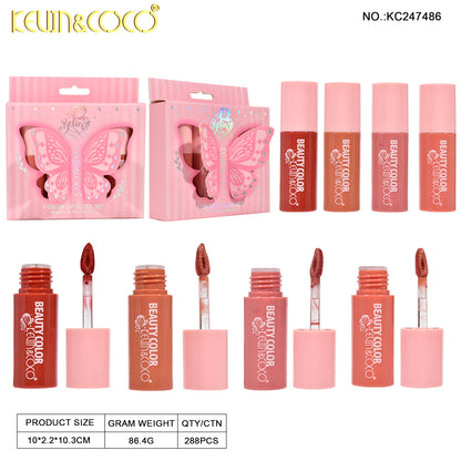 KIT*4  DE LABIAL LIQUIDO MARIPOSA REF:KC247486