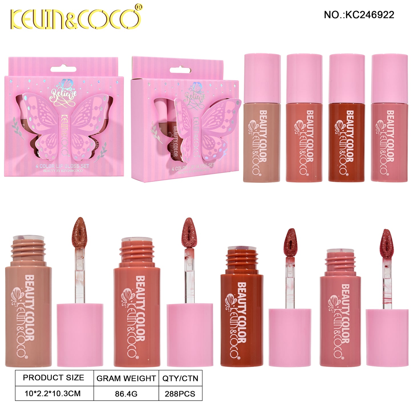 KIT DE LABIAL LIQUIDO MARIPOSA REF:KC246922