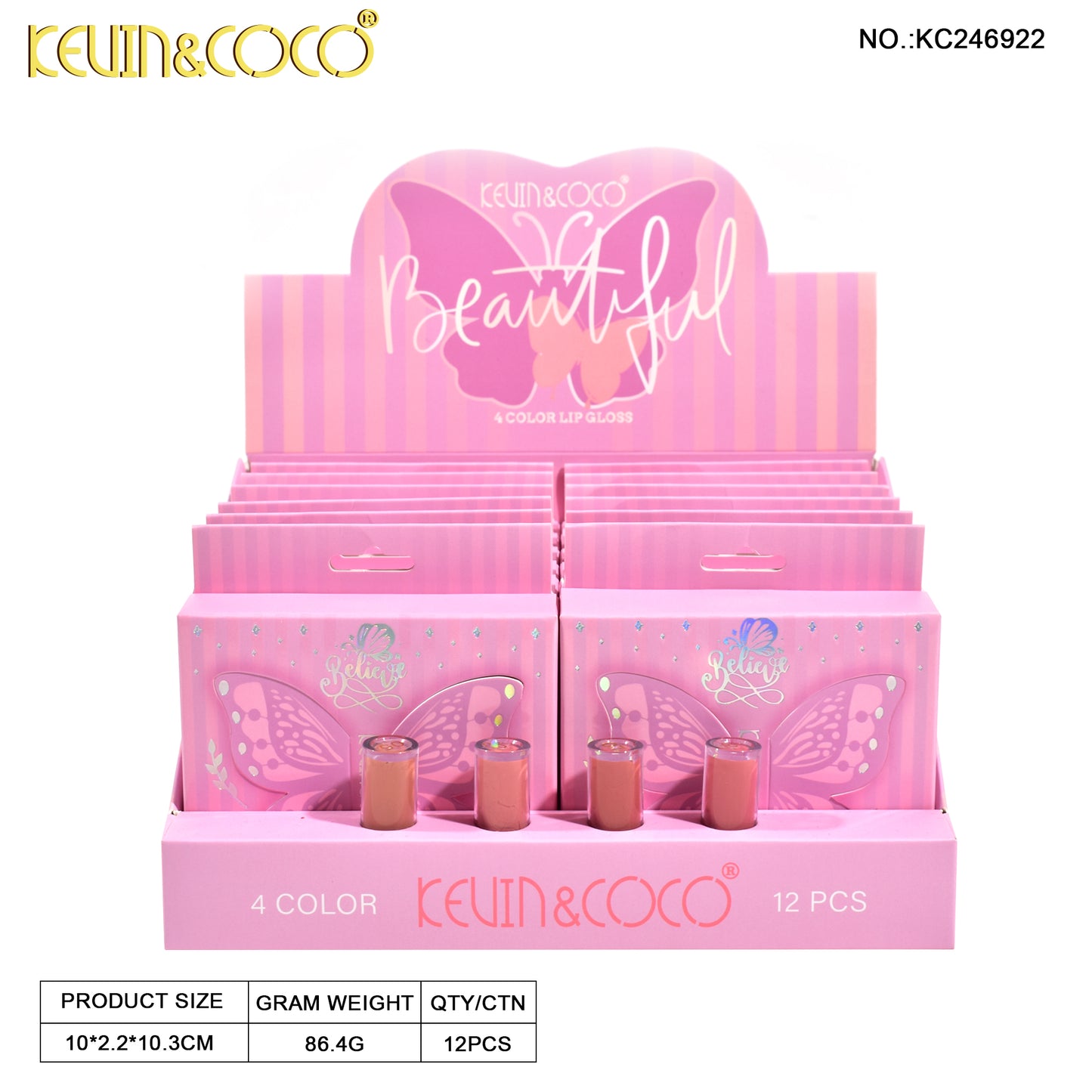 KIT DE LABIAL LIQUIDO MARIPOSA REF:KC246922