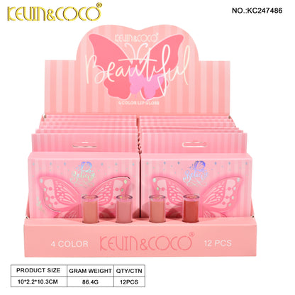 KIT*4  DE LABIAL LIQUIDO MARIPOSA REF:KC247486
