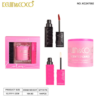 KIT LABIAL LIQUIDO Y VELA KEVIN&COCO REF:KC247592