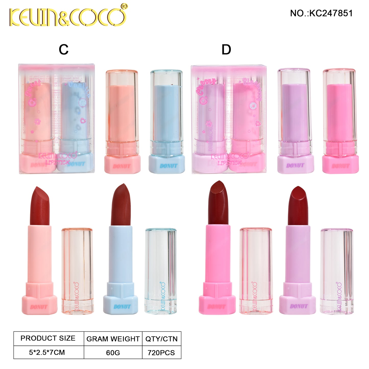 KIT DUO LABIAL EN BARRA KEVIN&COCO REF:KC247851