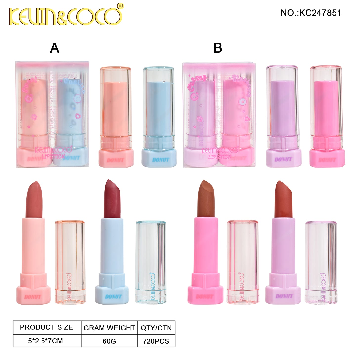 KIT DUO LABIAL EN BARRA KEVIN&COCO REF:KC247851