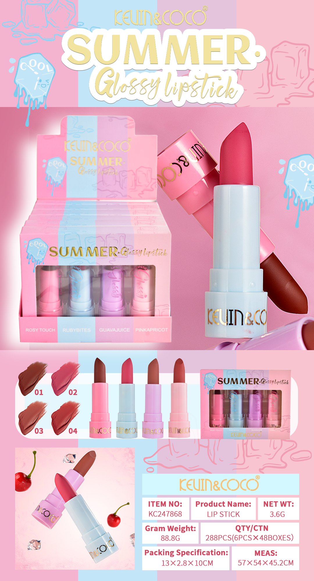 Kit Labial en barra *4 KEVIN&COCO REF:KC247868