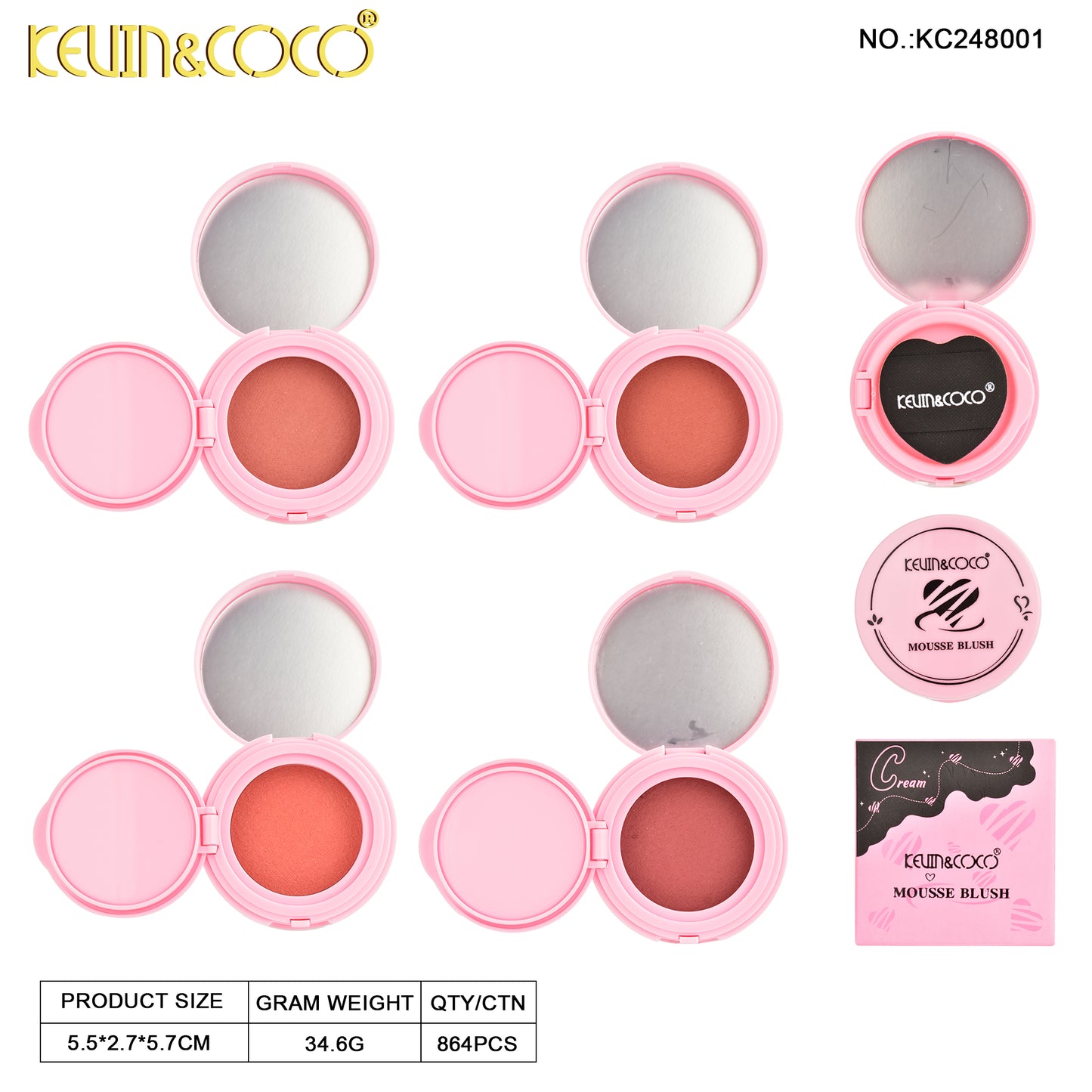 Rubor cremoso Idividual KEVIN&COCO REF:KC248001