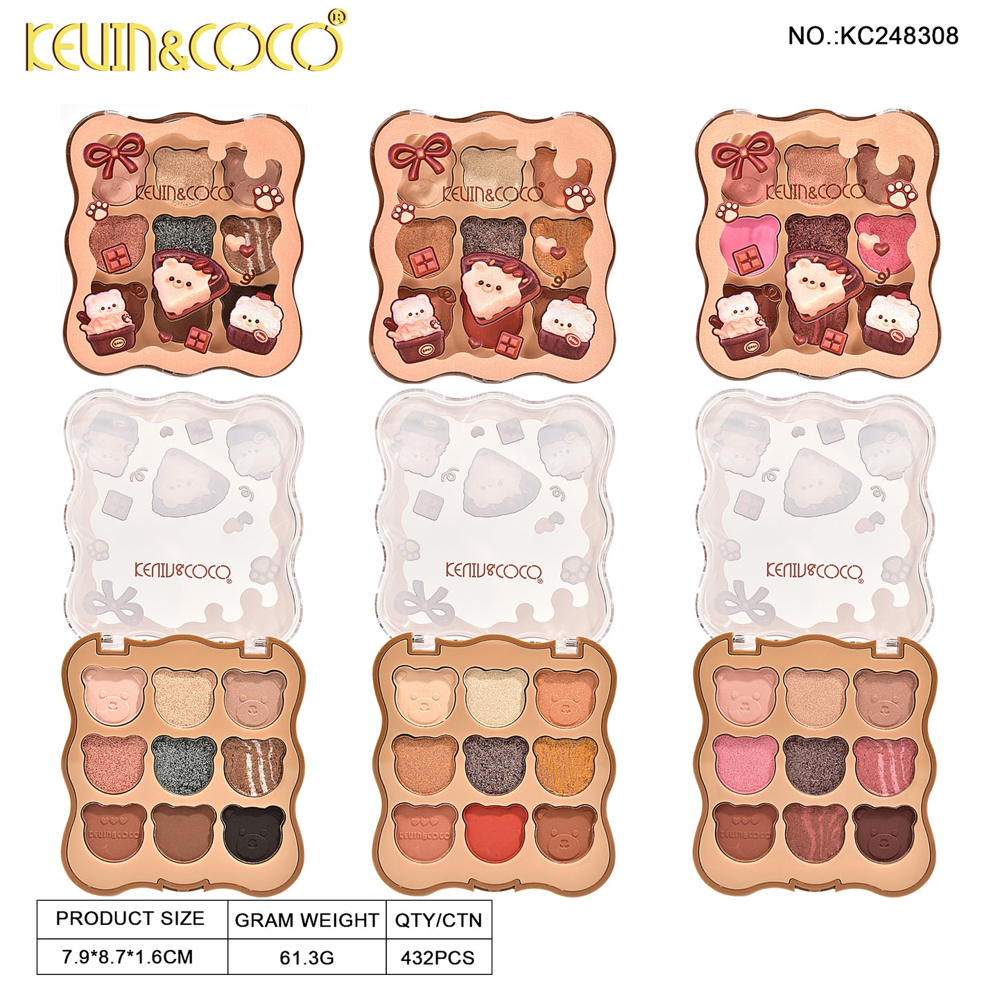 SOMBRA DE OJOS 9 COLORES OSITO KEVIN&COCO REF:KC248308