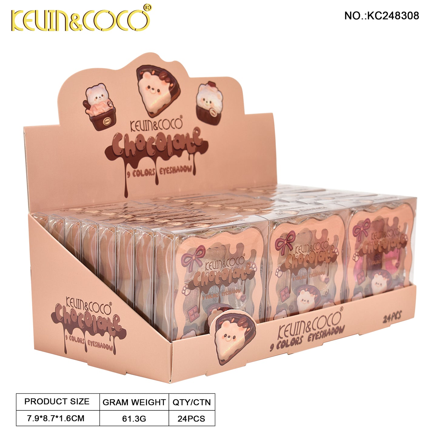 SOMBRA DE OJOS 9 COLORES OSITO KEVIN&COCO REF:KC248308