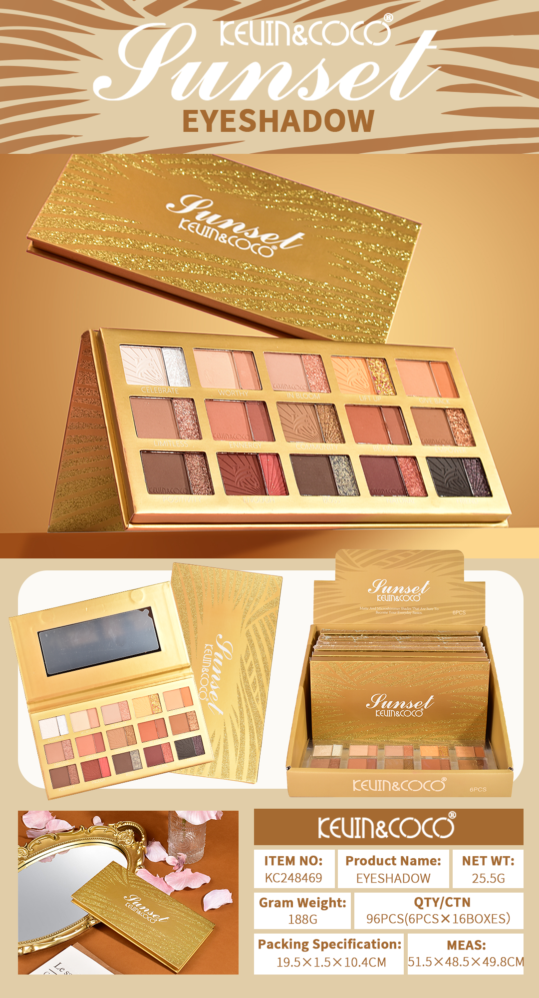 SOMBRA DE OJOS 3O TONOS KEVIN&COCO REF:KC248469