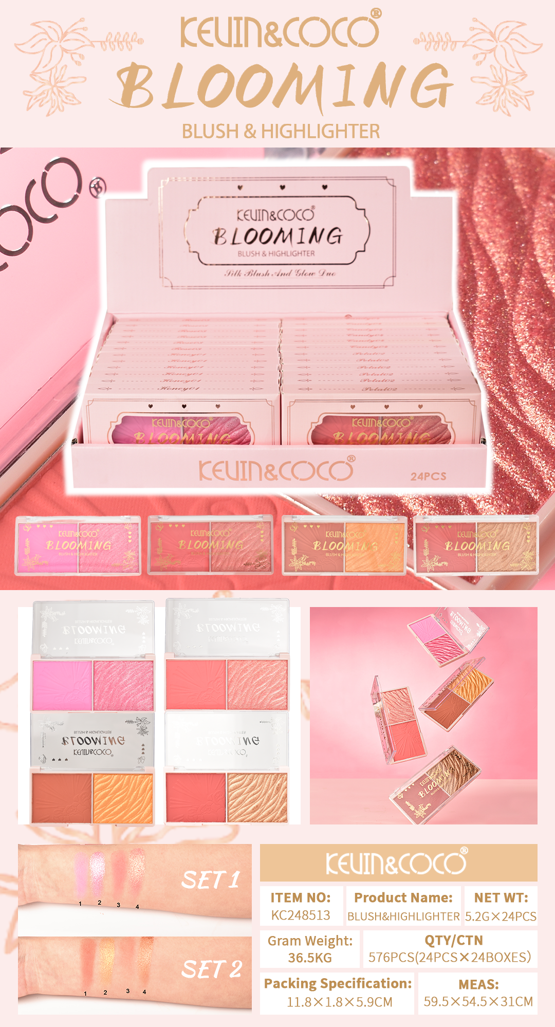 KIT ILUMINADOR Y RUBOR KEVIN&COCO REF:KC248513