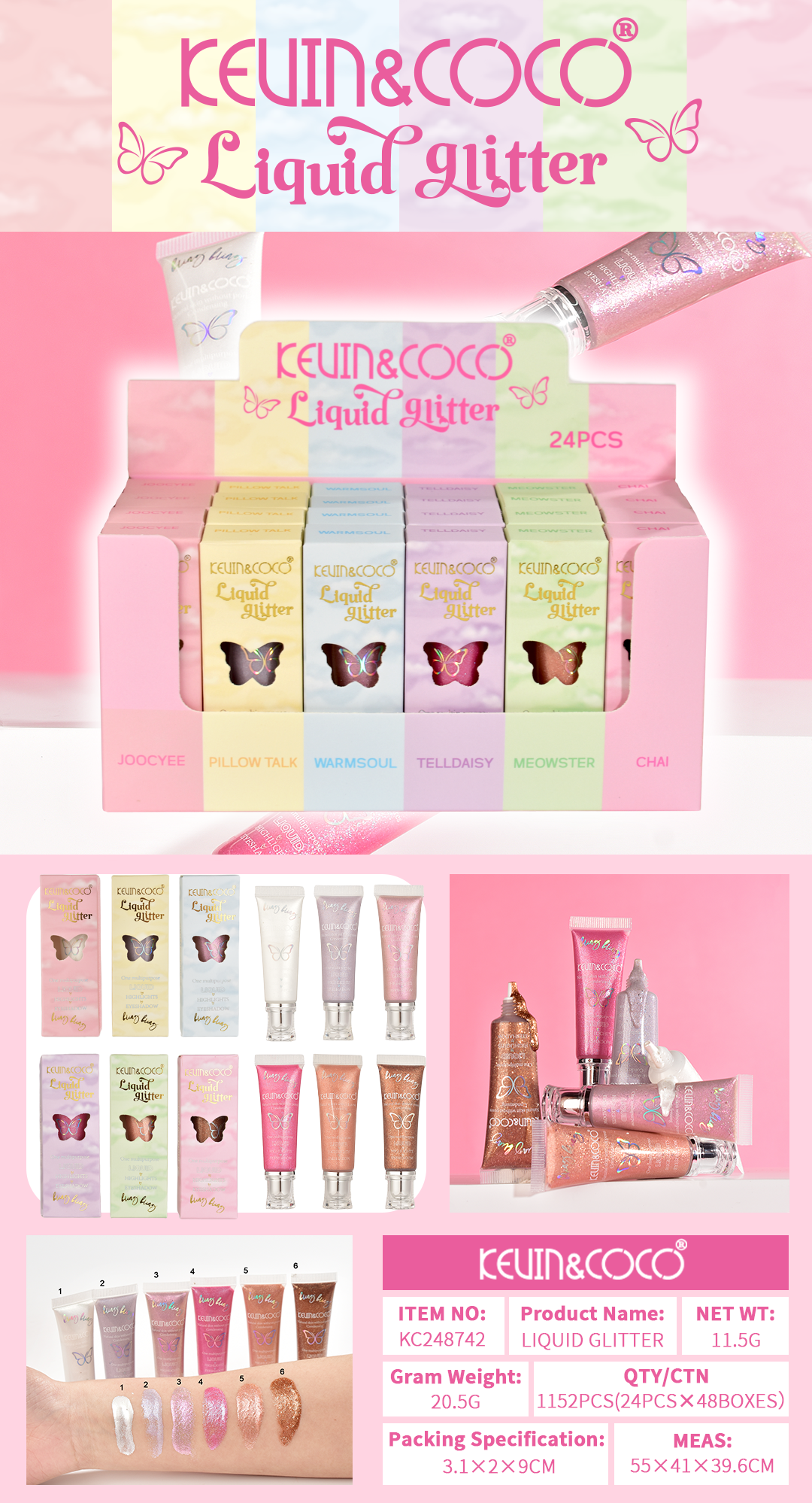 ILUMINADOR LIQUIDO 6 TONOS KEVIN&COCO REF:KC248742