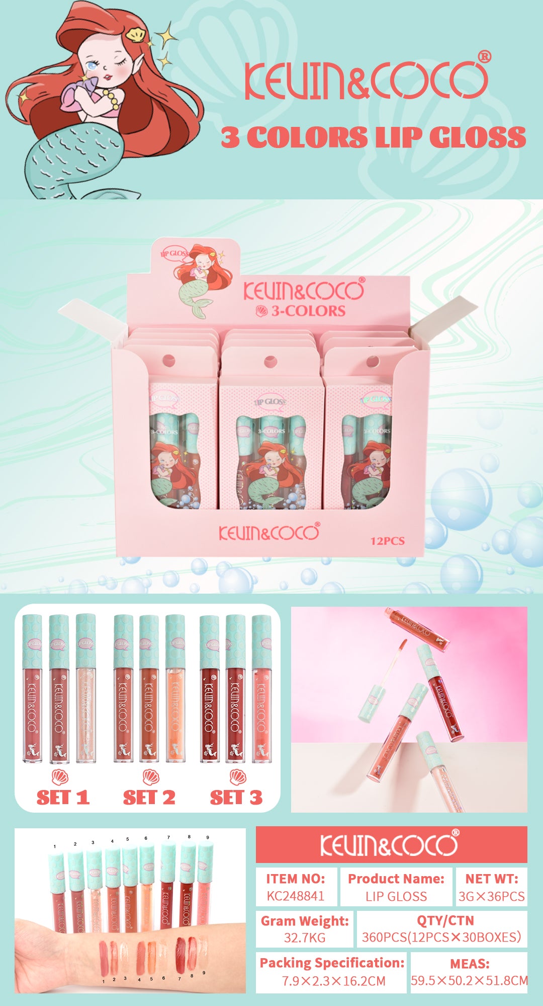 KIT LABIAL LIQUIDO*3 KEVIN&COCO REF:KC248841