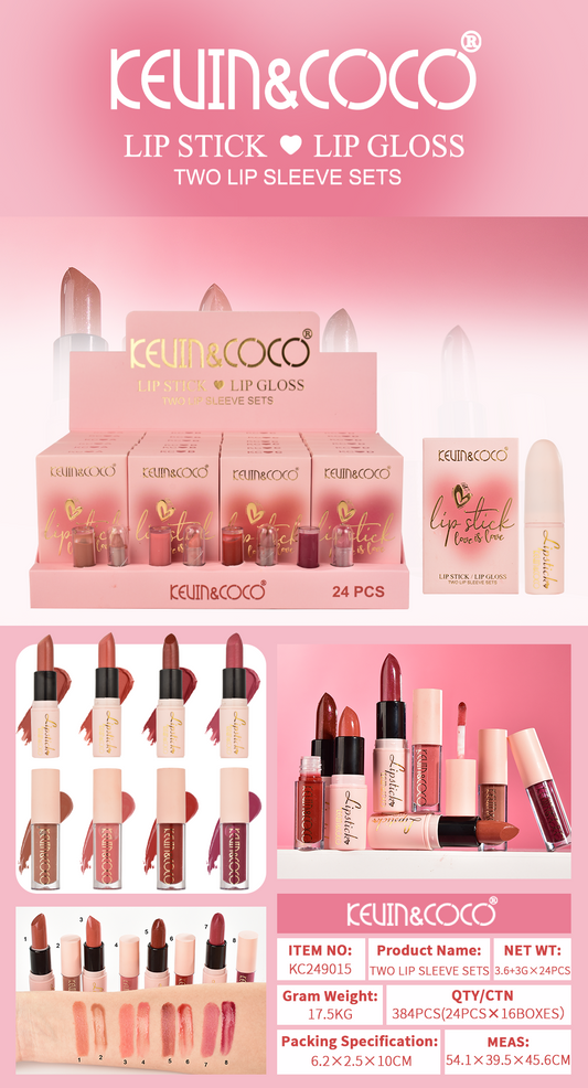 KIT LABIAL LIQUIDO Y EN BARRA KEVIN&COCO REF:KC249015