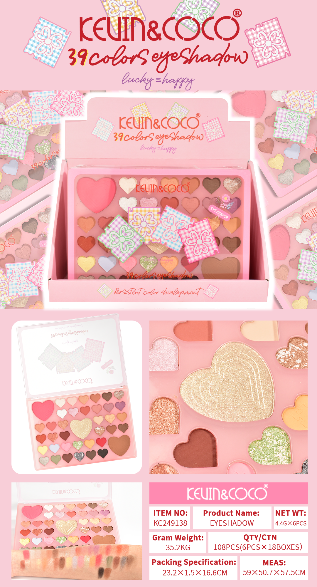 Paleta de Sombras Corazones – Kevin & Coco REF:KC249138