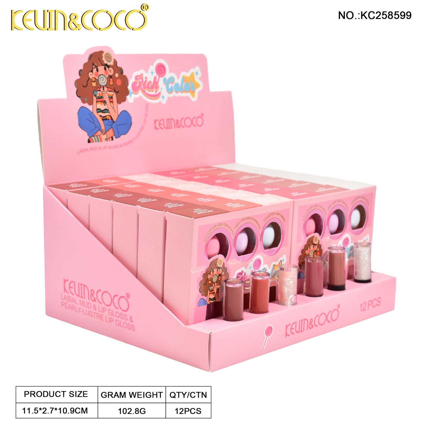 KIT LABIAL LIQUIDO*3 KEVIN&COCO REF:KC258599