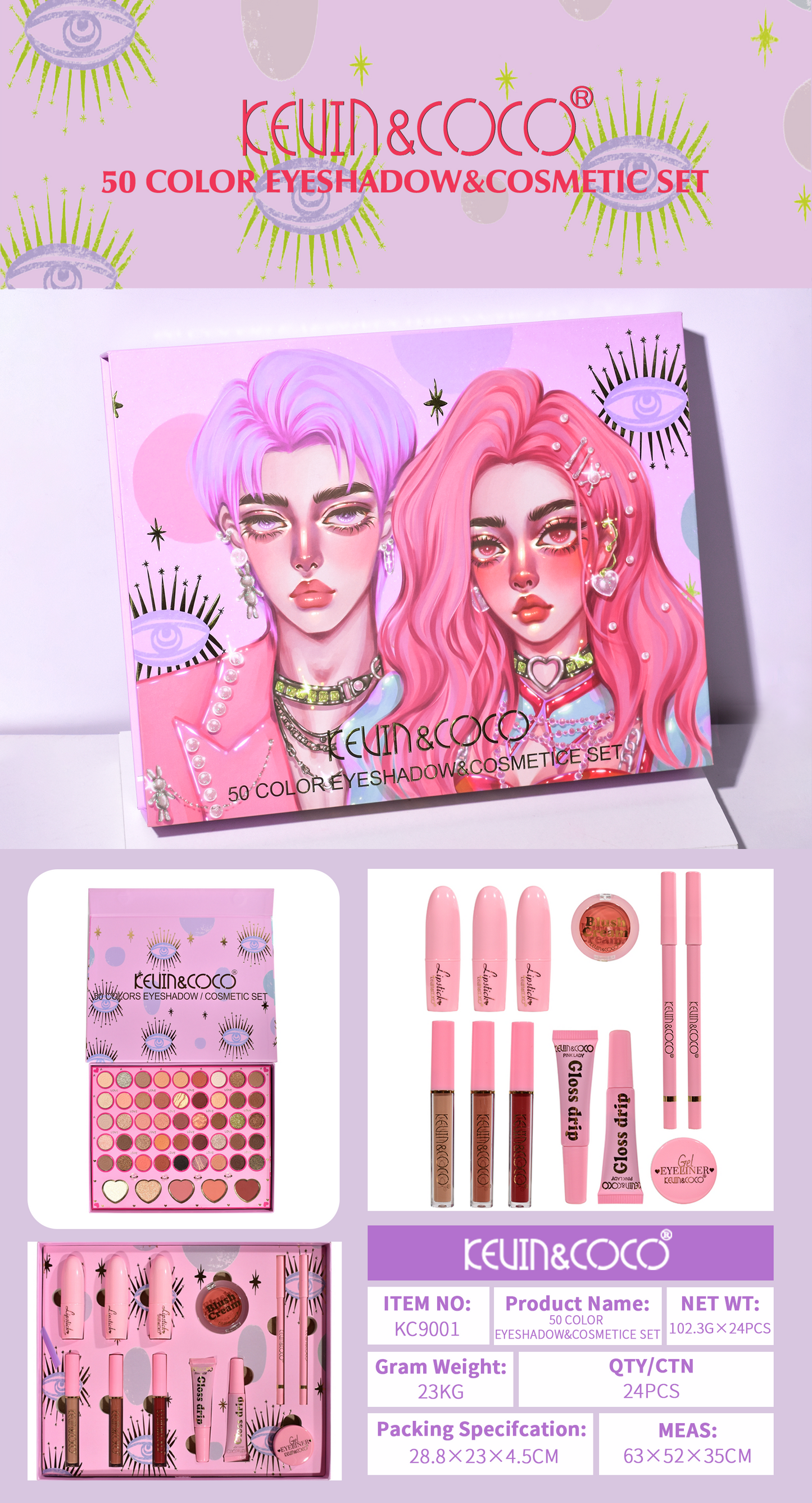 ESTUCHE DE MAQUILLAJE KEVIN&COCO REF:KC9001