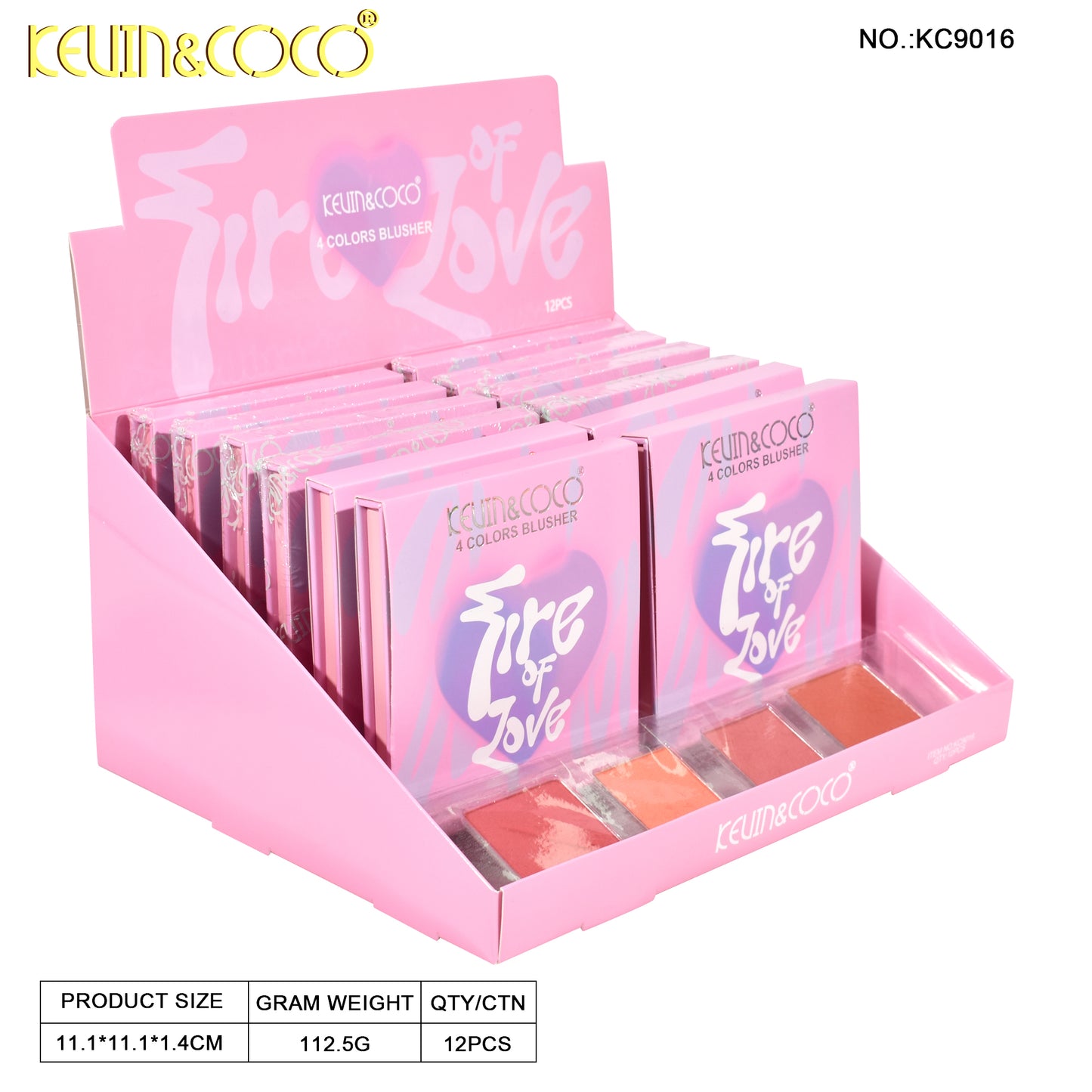 PALETA RUBOR 4 TONOS KEVIN&COCO REF:KC9016