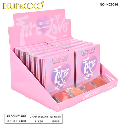 PALETA RUBOR 4 TONOS KEVIN&COCO REF:KC9016