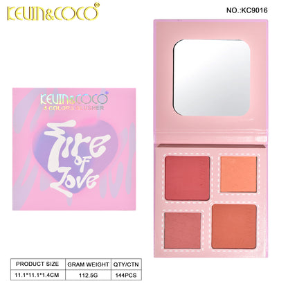 PALETA RUBOR 4 TONOS KEVIN&COCO REF:KC9016