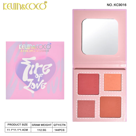 PALETA RUBOR 4 TONOS KEVIN&COCO REF:KC9016